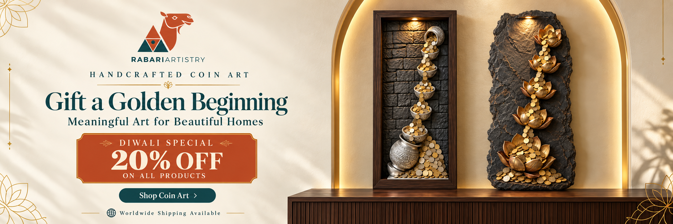 Handcrafted Diwali Coin Art